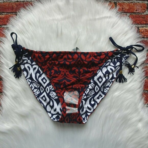 NWT Tommy Bahama Reversible Hipster Bikini Bottom Tie Side Ikat Diamond XL - Picture 4 of 12